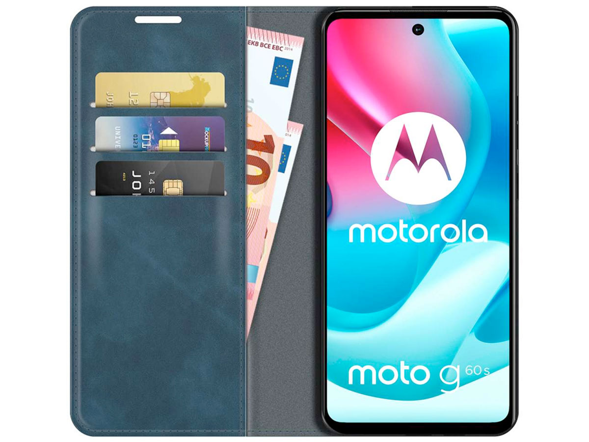 Just in Case Slim BookCase Blauw - Motorola Moto G60s hoesje