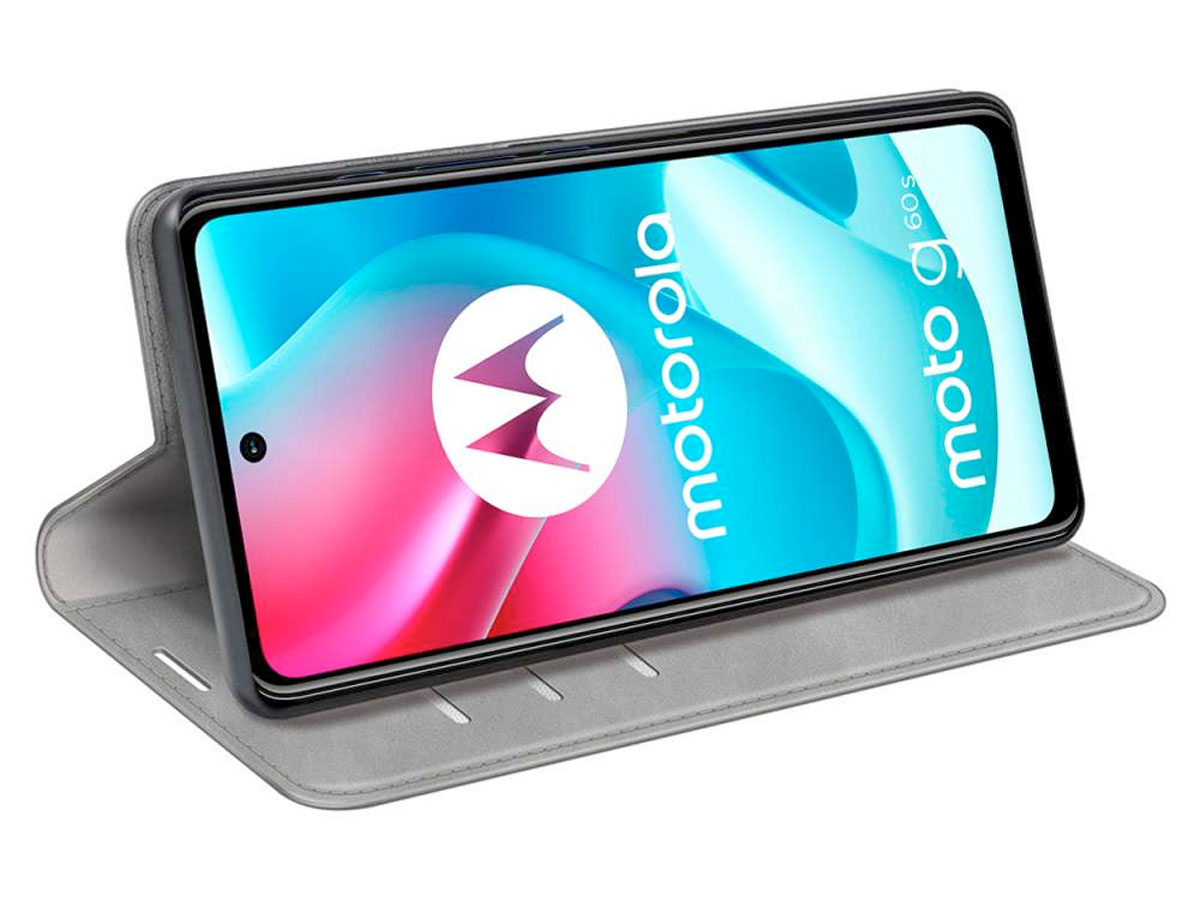 Just in Case Slim BookCase Grijs - Motorola Moto G60s hoesje