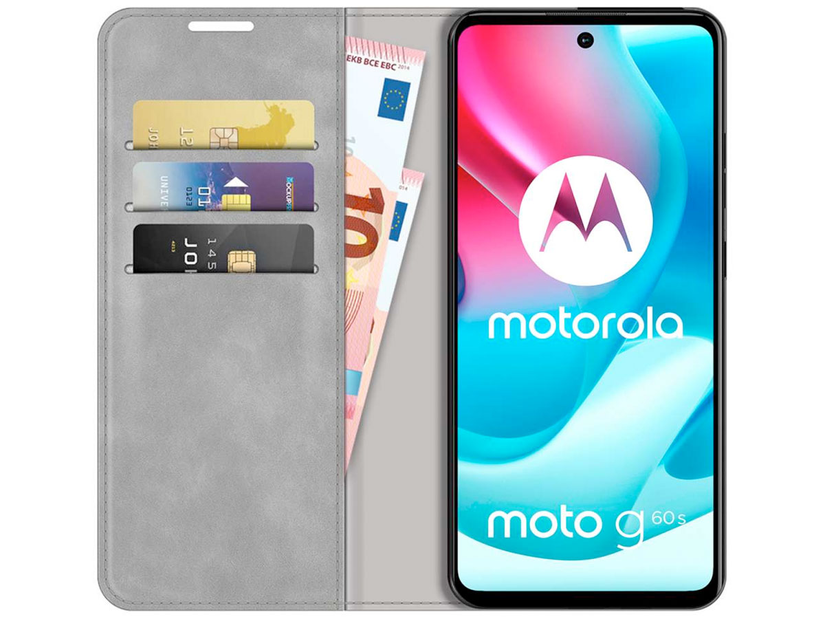 Just in Case Slim BookCase Grijs - Motorola Moto G60s hoesje