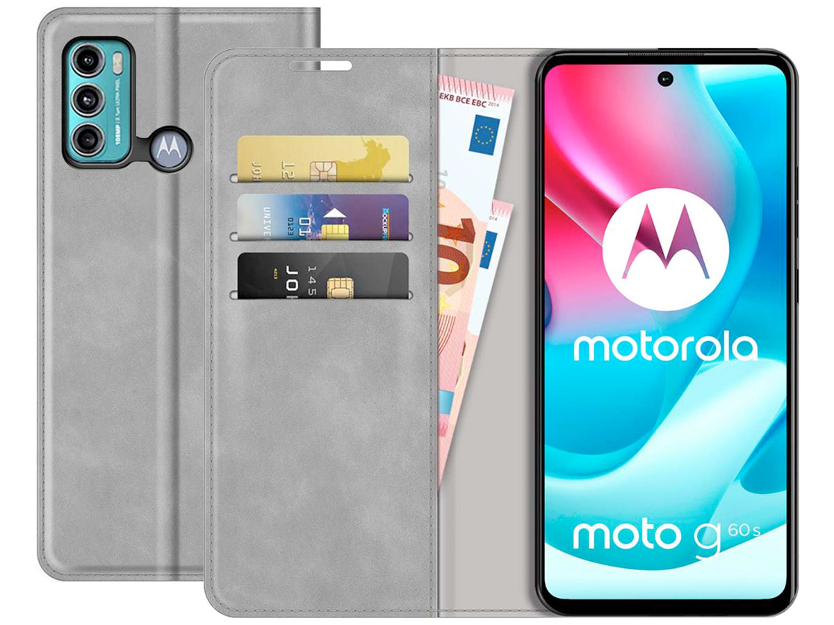 Just in Case Slim BookCase Grijs - Motorola Moto G60s hoesje