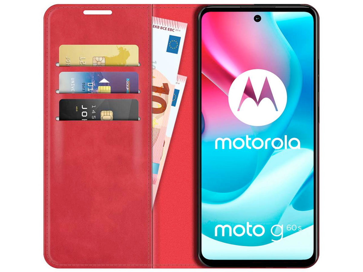 Just in Case Slim BookCase Rood - Motorola Moto G60s hoesje