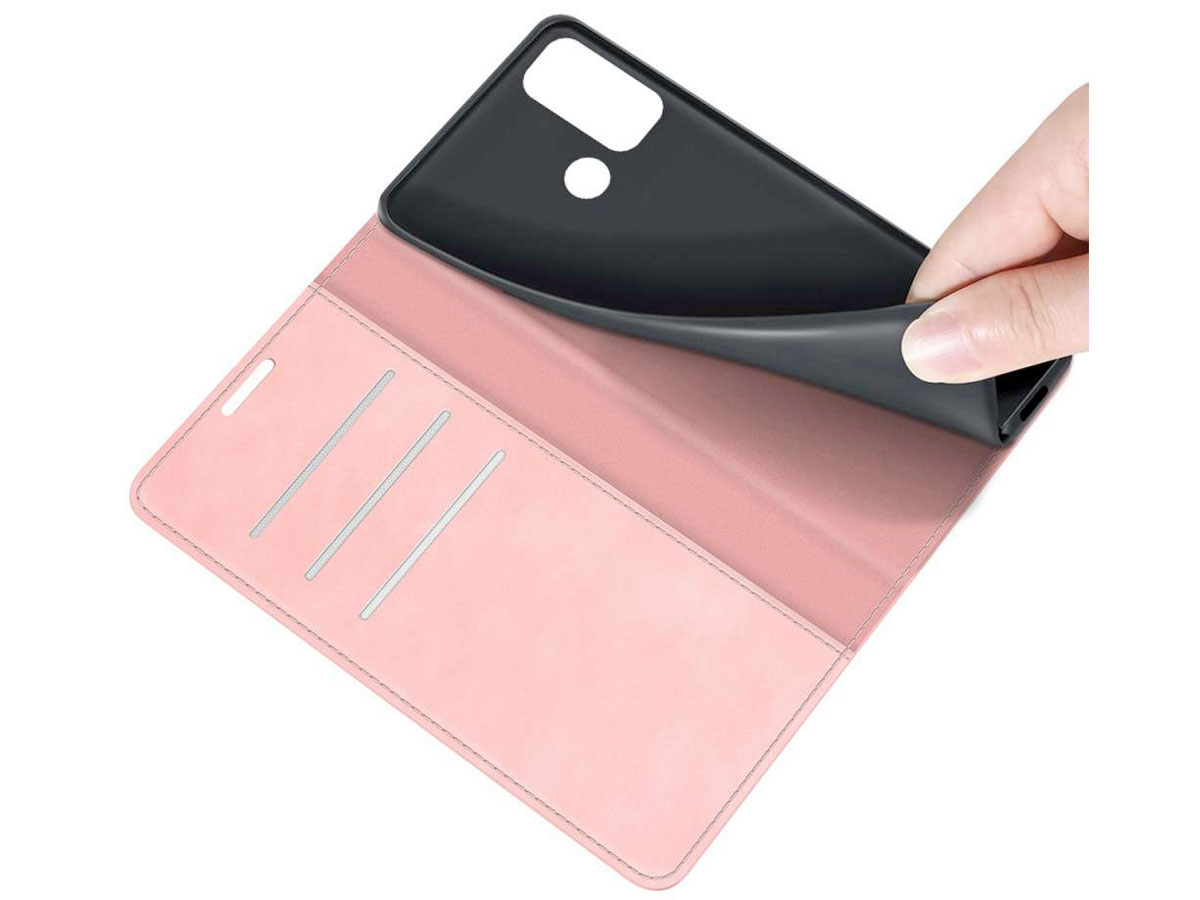 Just in Case Slim BookCase Roze - Motorola Moto G60s hoesje