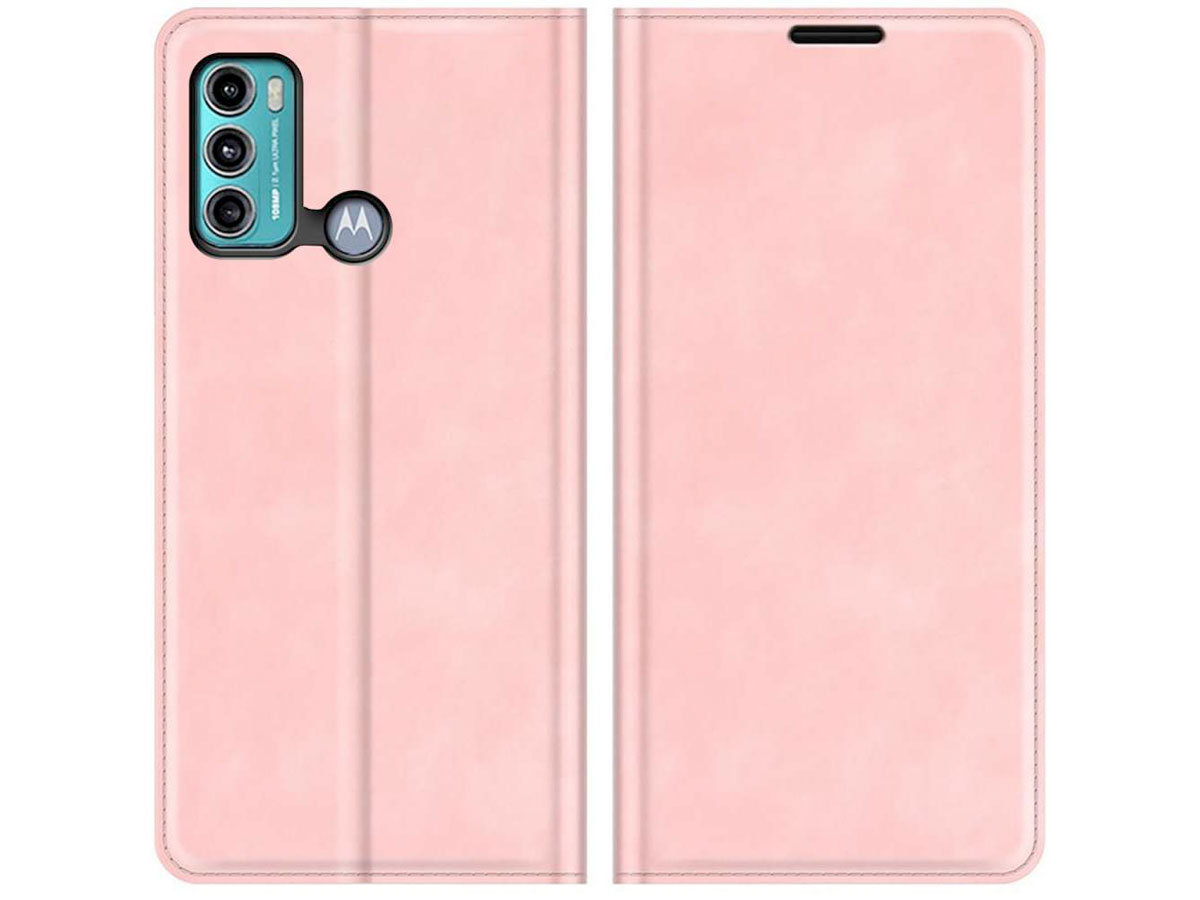 Just in Case Slim BookCase Roze - Motorola Moto G60s hoesje