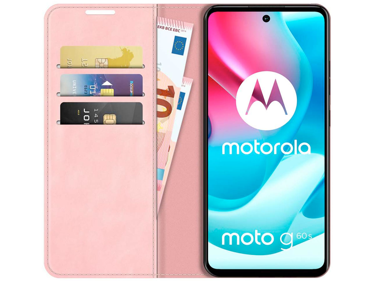 Just in Case Slim BookCase Roze - Motorola Moto G60s hoesje