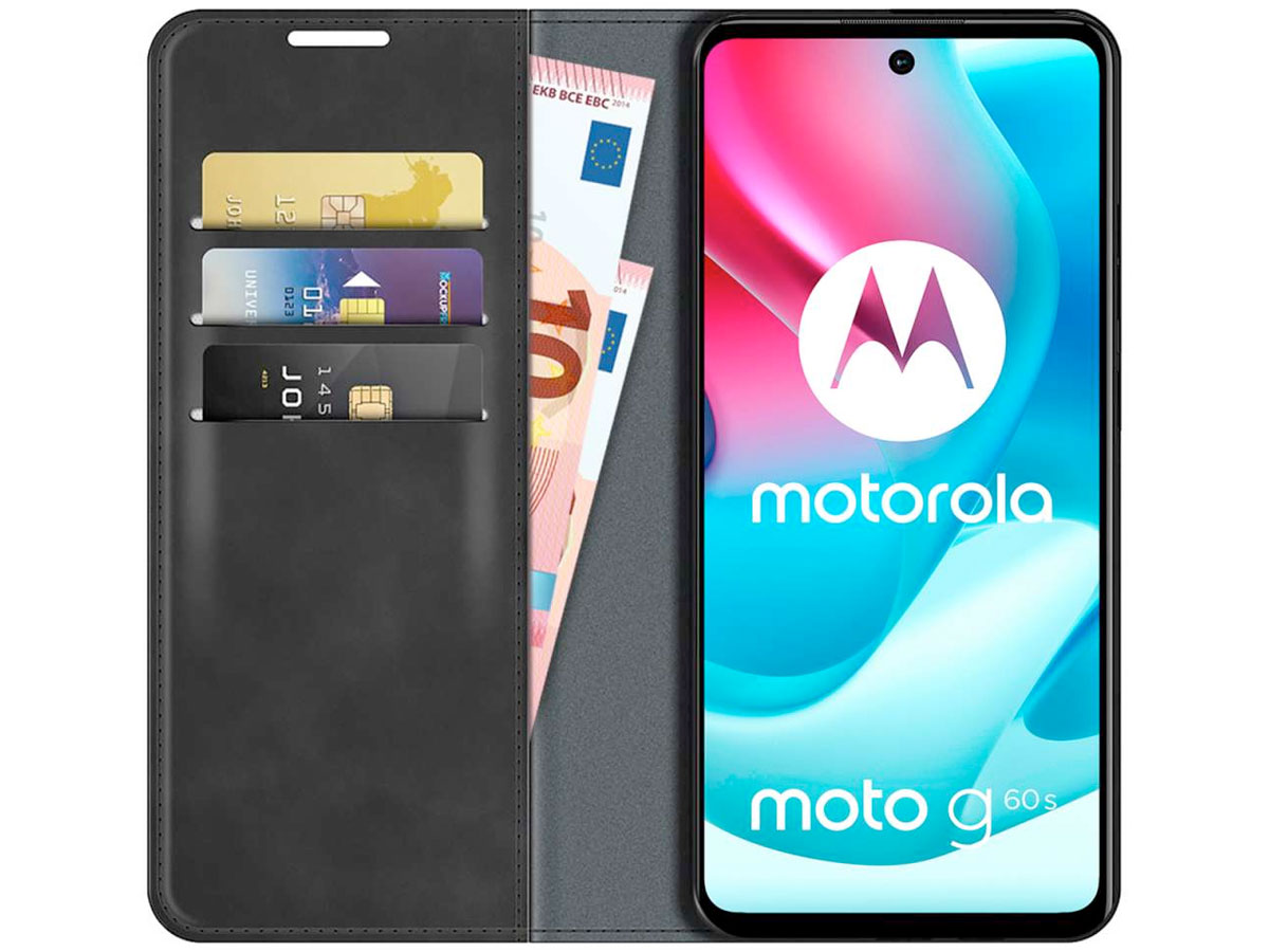 Just in Case Slim BookCase Zwart - Motorola Moto G60s hoesje