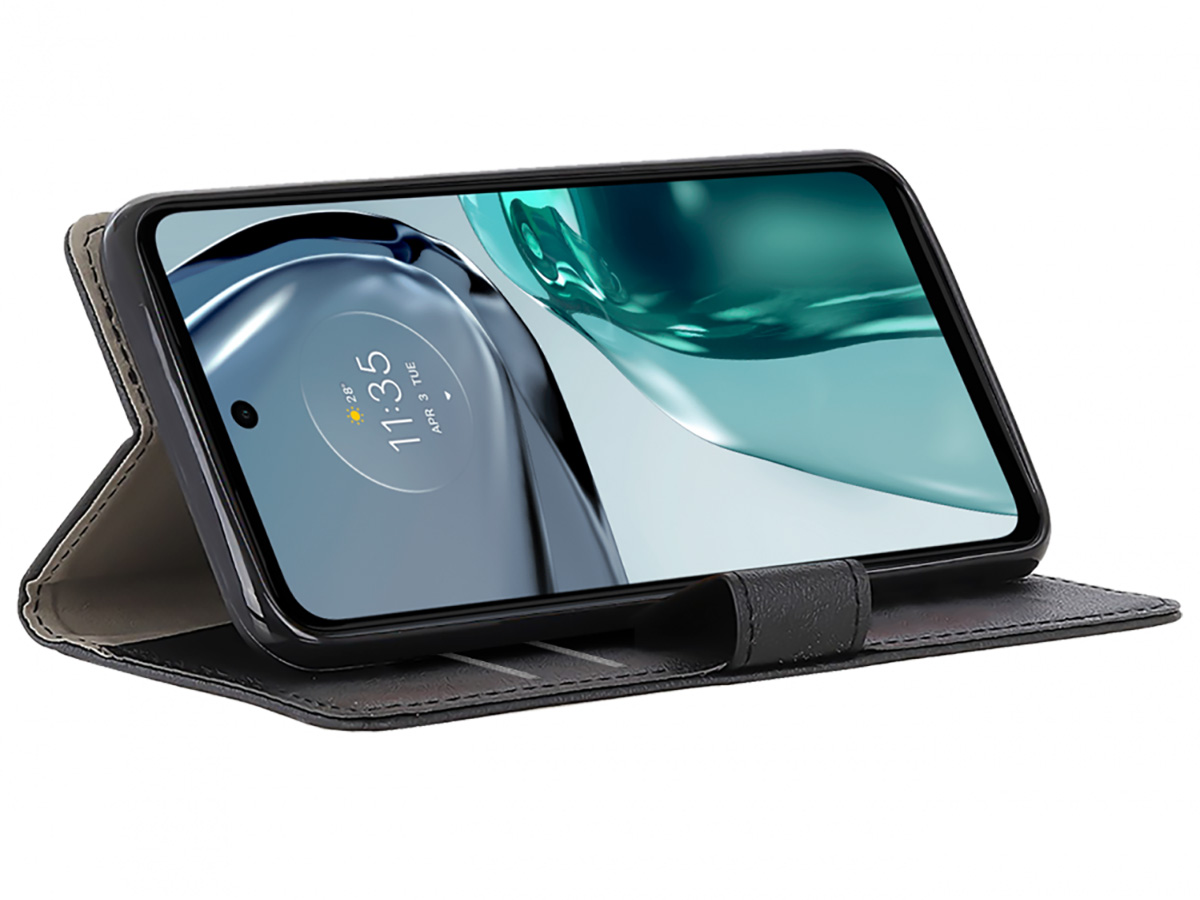 Just in Case Card Wallet Case Zwart - Motorola Moto G62 hoesje