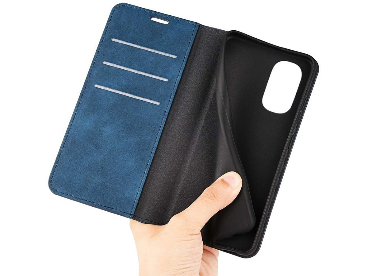 Just in Case Slim Wallet Case Blauw - Motorola Moto G62 hoesje