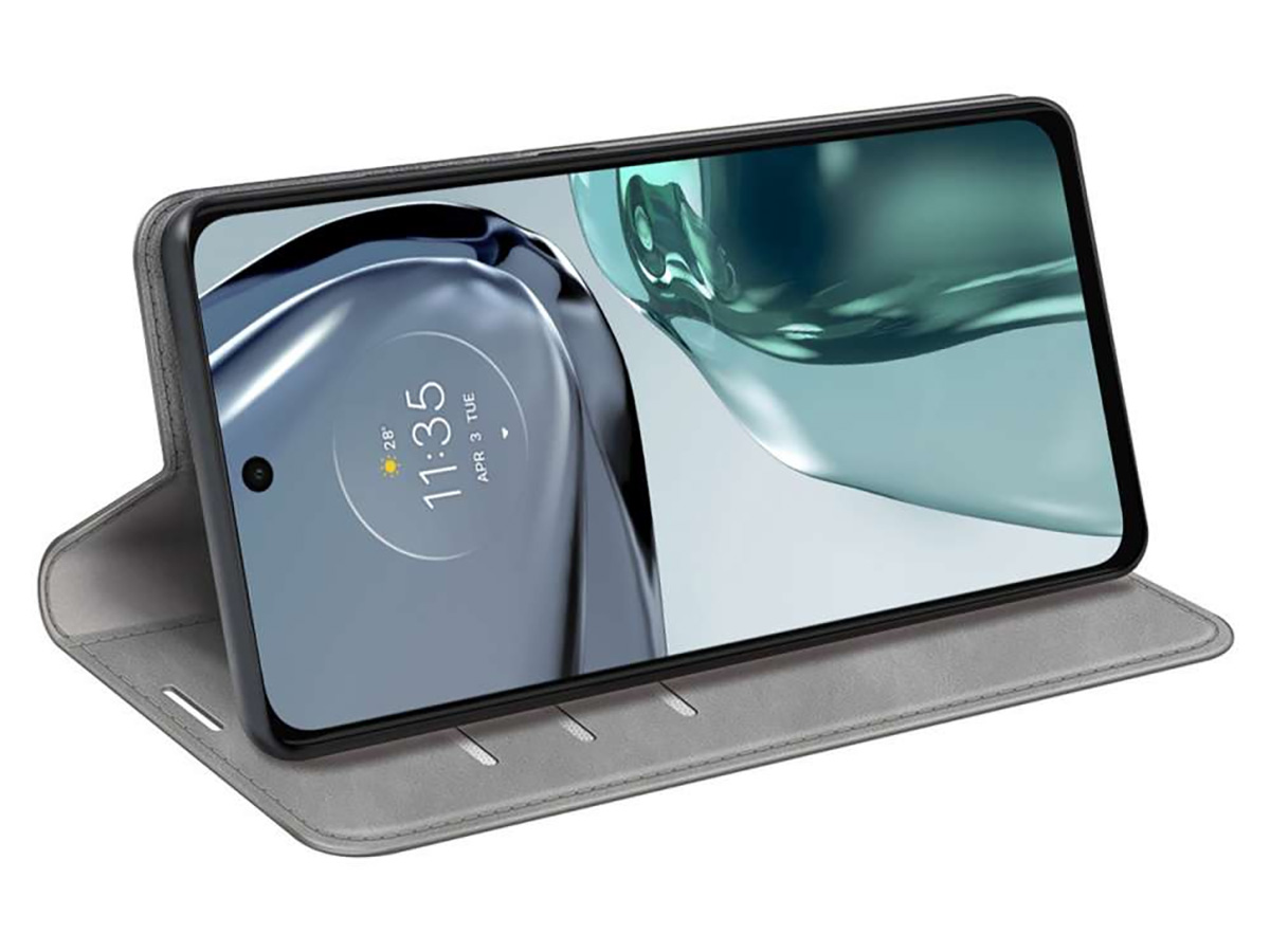 Just in Case Slim Wallet Case Grijs - Motorola Moto G62 hoesje