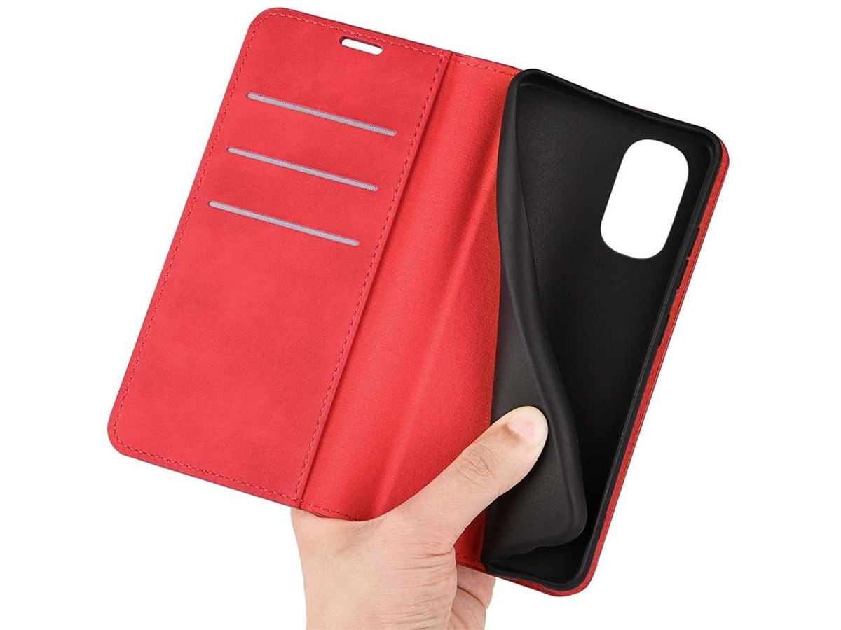 Just in Case Slim Wallet Case Rood - Motorola Moto G62 hoesje