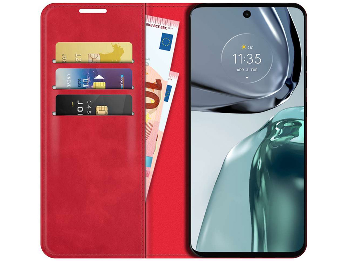 Just in Case Slim Wallet Case Rood - Motorola Moto G62 hoesje