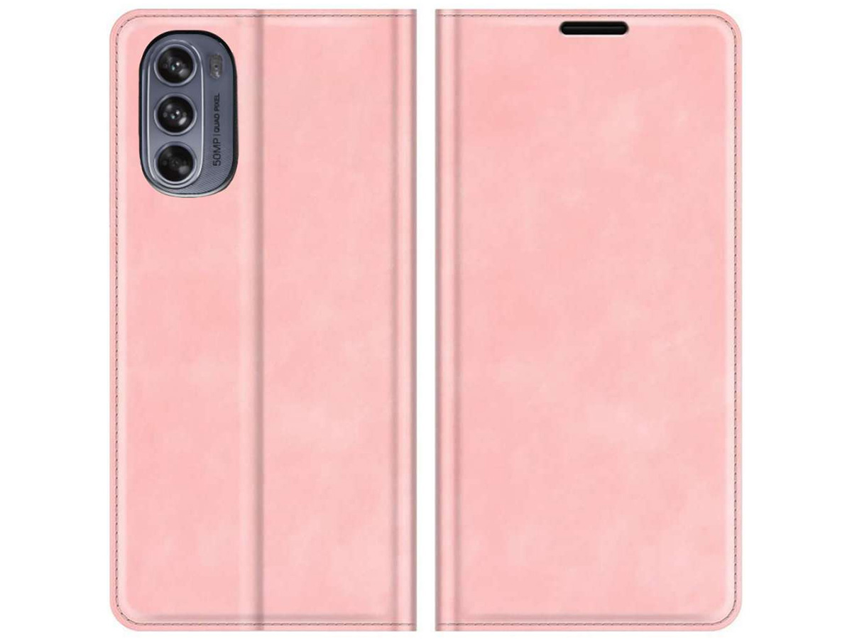 Just in Case Slim Wallet Case Roze - Motorola Moto G62 hoesje