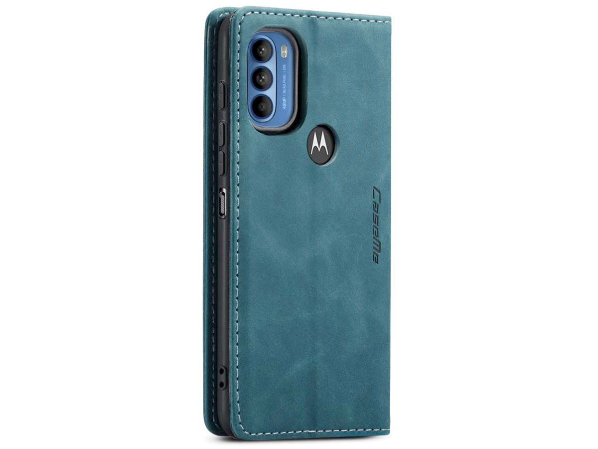 CaseMe Vintage BookCase Groen - Motorola Moto G52 hoesje