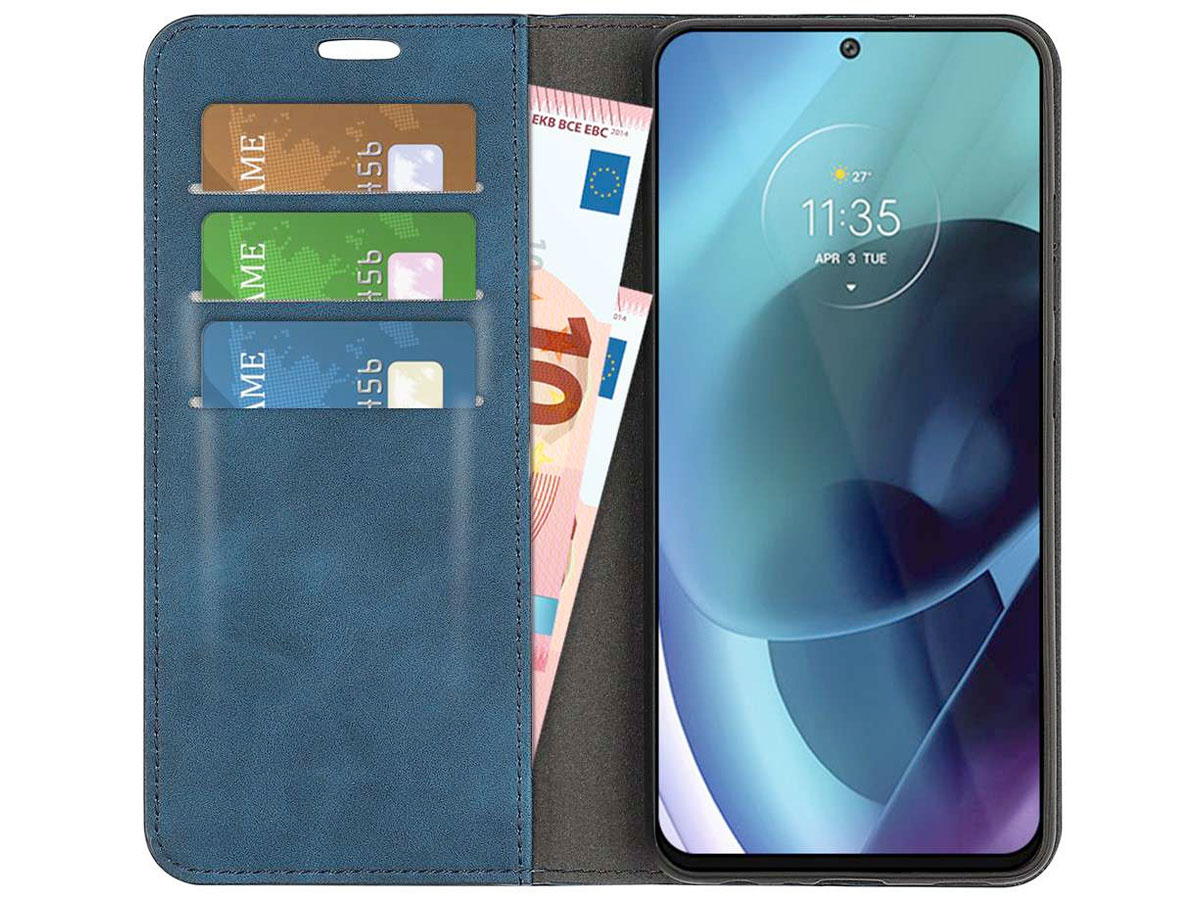 Just in Case Slim BookCase Blauw - Motorola Moto G71 5G hoesje