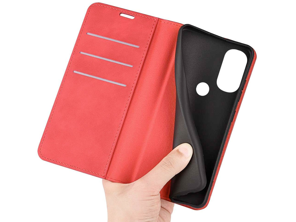 Just in Case Slim BookCase Rood - Motorola Moto G71 5G hoesje