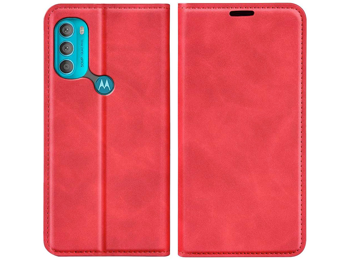 Just in Case Slim BookCase Rood - Motorola Moto G71 5G hoesje