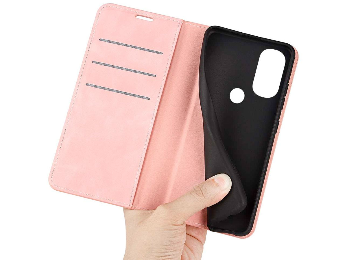 Just in Case Slim BookCase Roze - Motorola Moto G71 5G hoesje