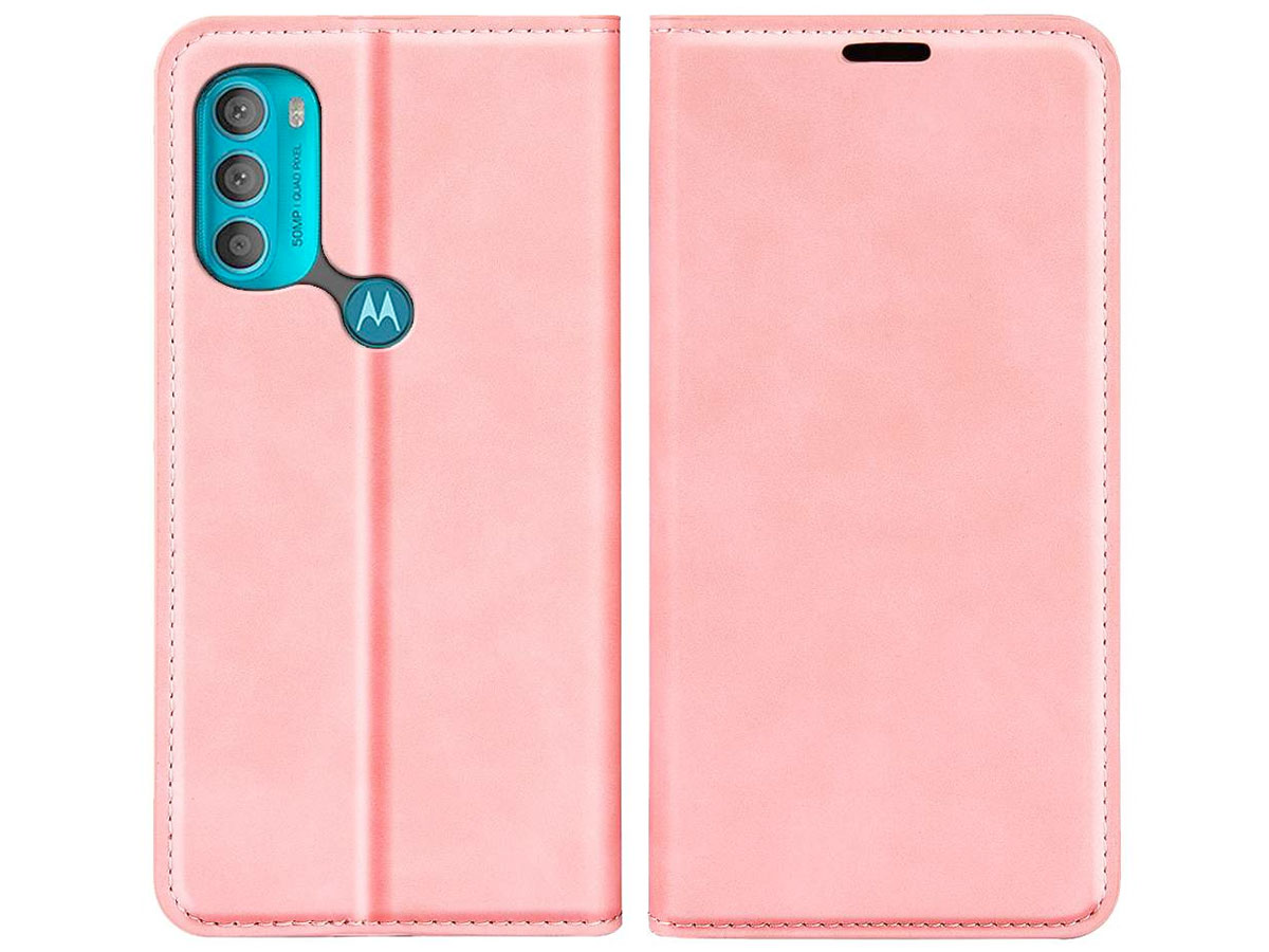 Just in Case Slim BookCase Roze - Motorola Moto G71 5G hoesje