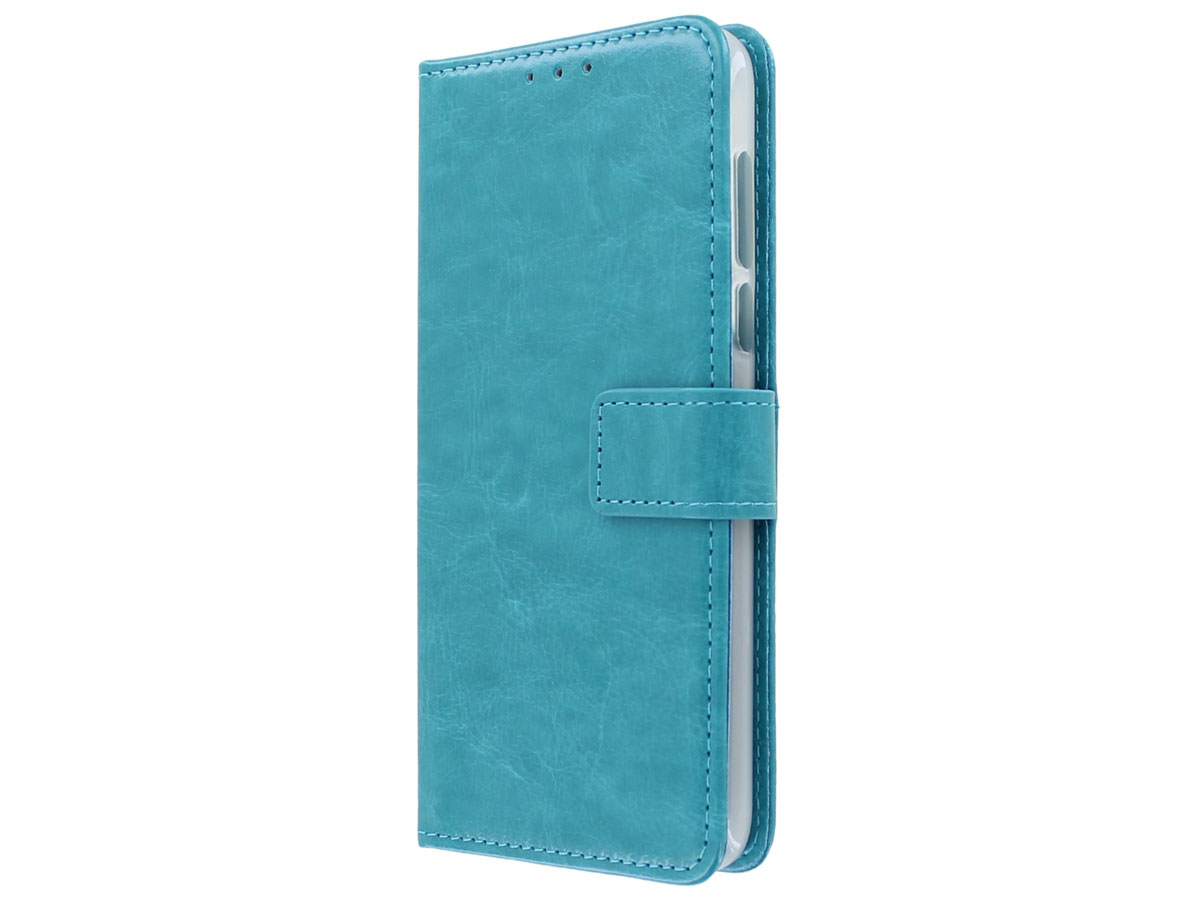 Bookcase Mapje Turquoise - Motorola Moto G8 Plus hoesje