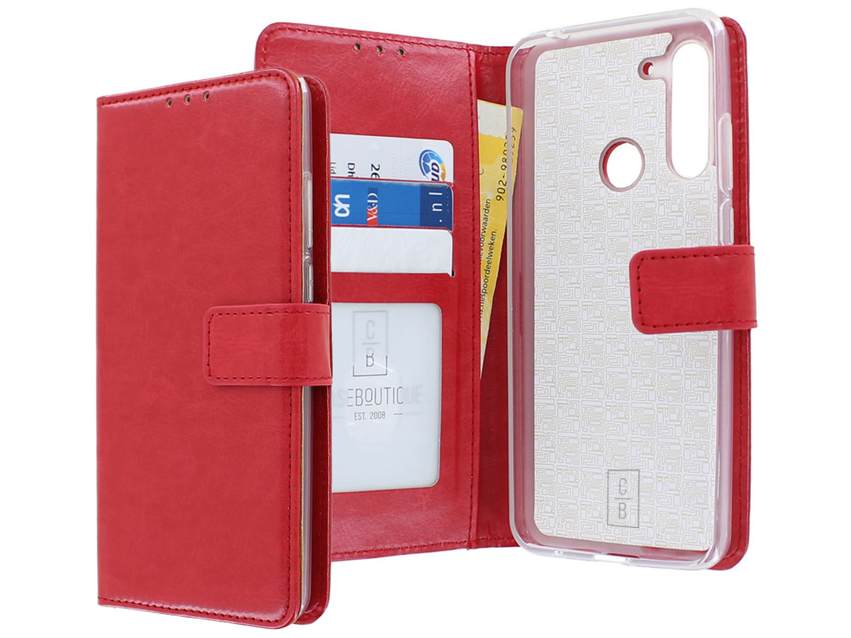 Bookcase Mapje Rood - Motorola Moto G8 Power hoesje