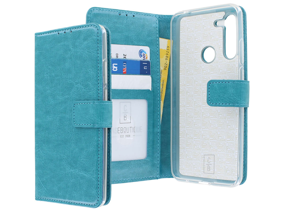 Bookcase Mapje Turquoise - Motorola Moto G8 Power hoesje
