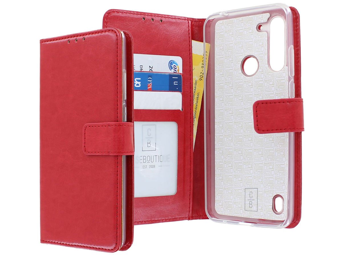 Bookcase Mapje Rood - Motorola Moto G8 Power Lite hoesje