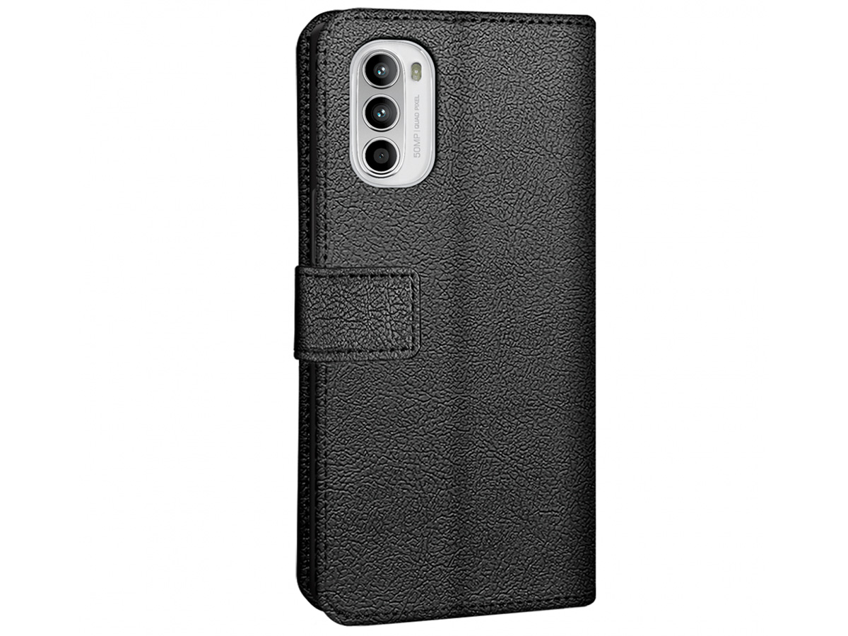 Just in Case Wallet Case Zwart - Motorola Moto G82 hoesje