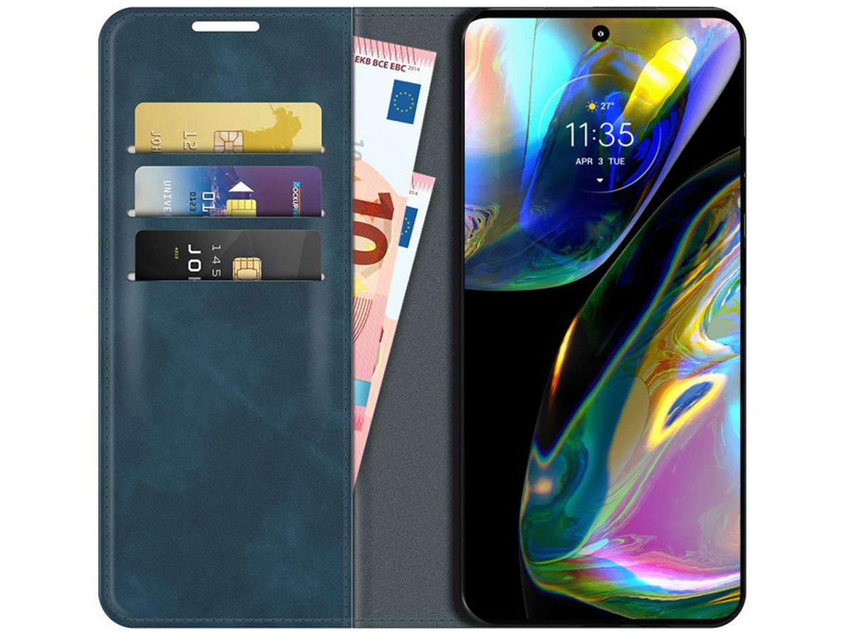 Just in Case Slim Wallet Case Blauw - Motorola Moto G82 hoesje