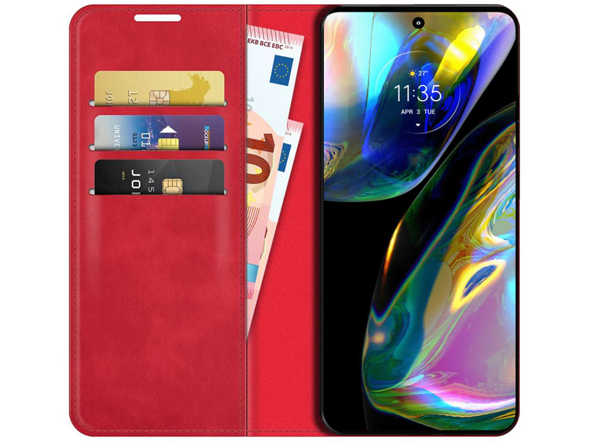 Just in Case Slim Wallet Case Rood - Motorola Moto G82 hoesje