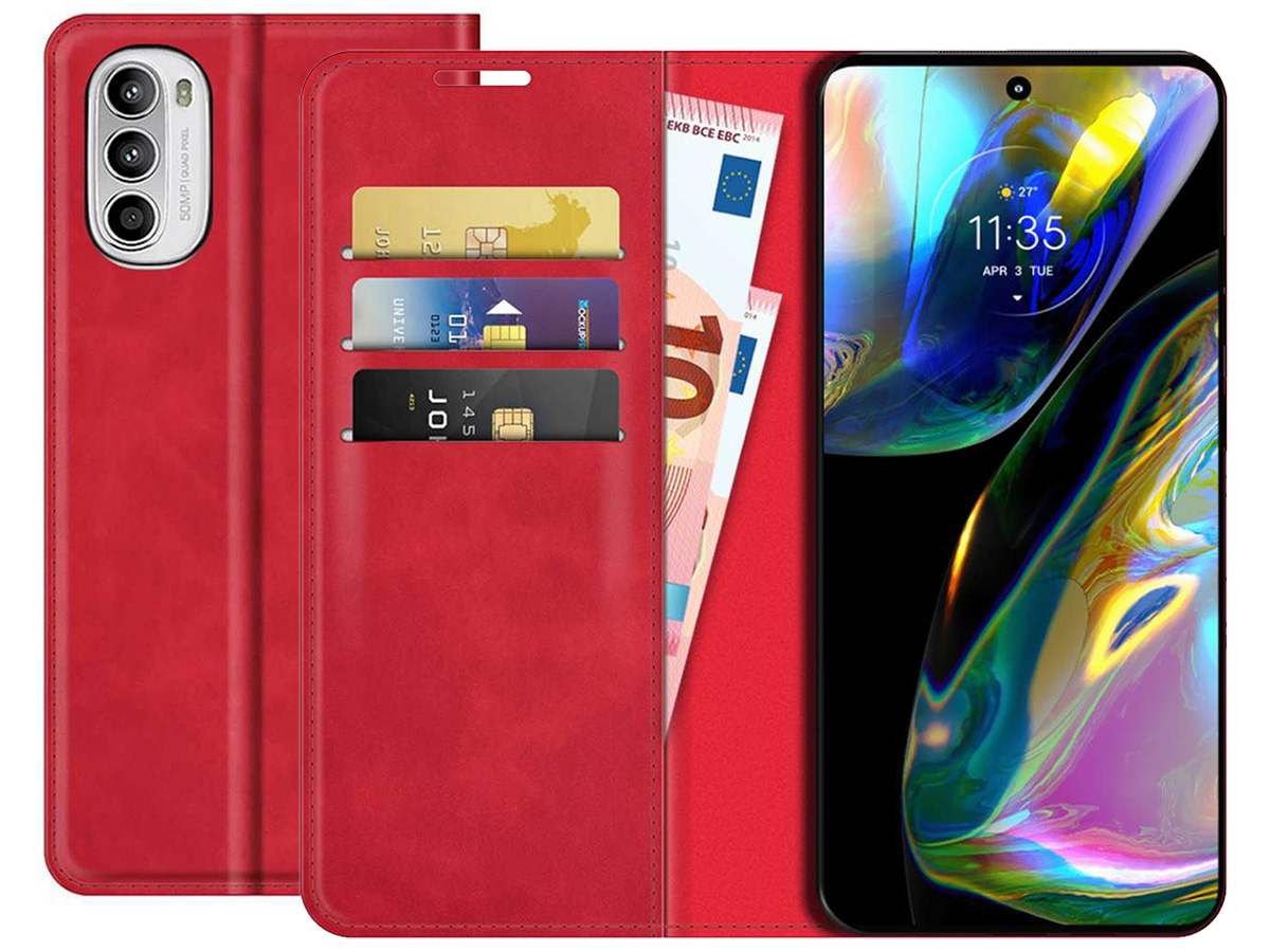 Just in Case Slim Wallet Case Rood - Motorola Moto G82 hoesje