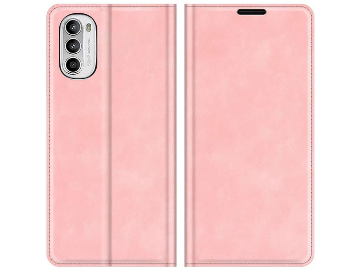 Just in Case Slim Wallet Case Roze - Motorola Moto G82 hoesje