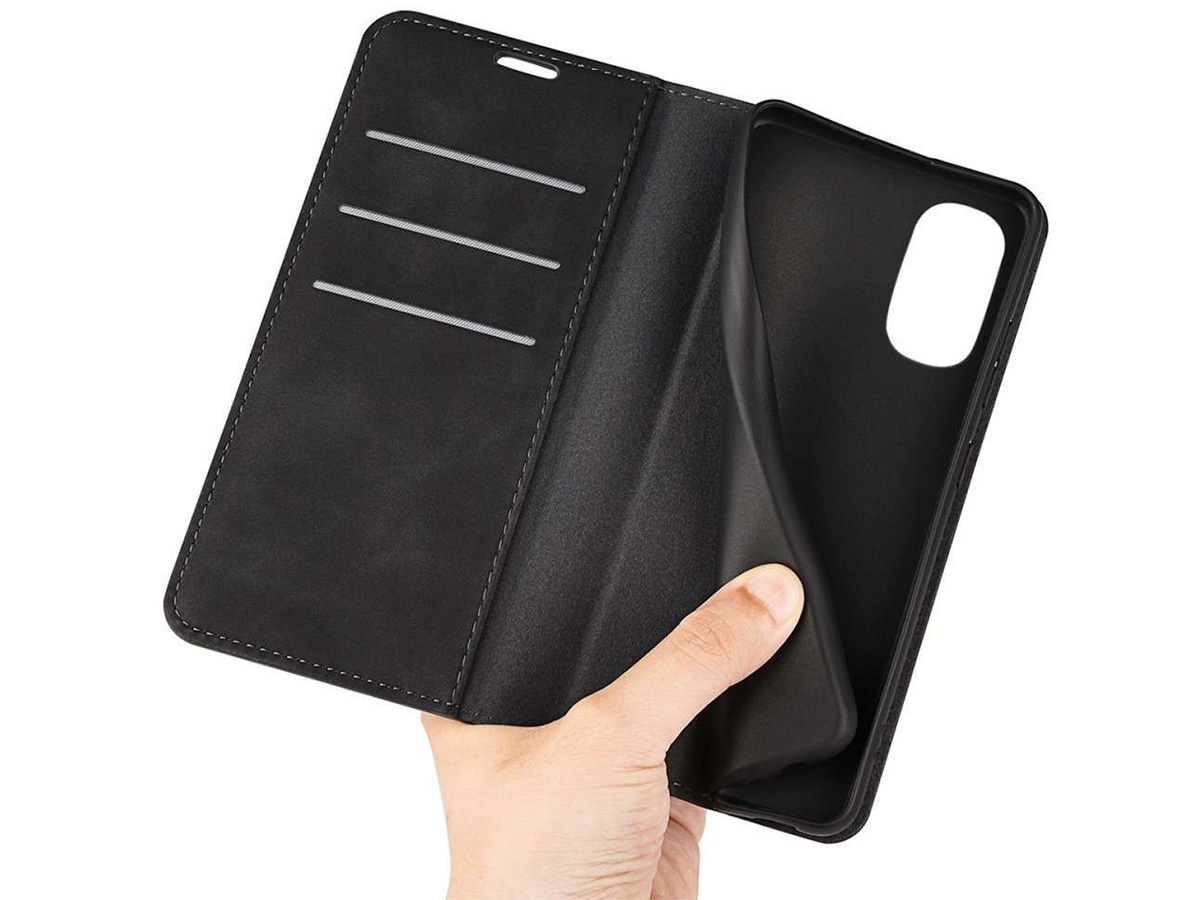 Just in Case Slim Wallet Case Zwart - Motorola Moto G82 hoesje