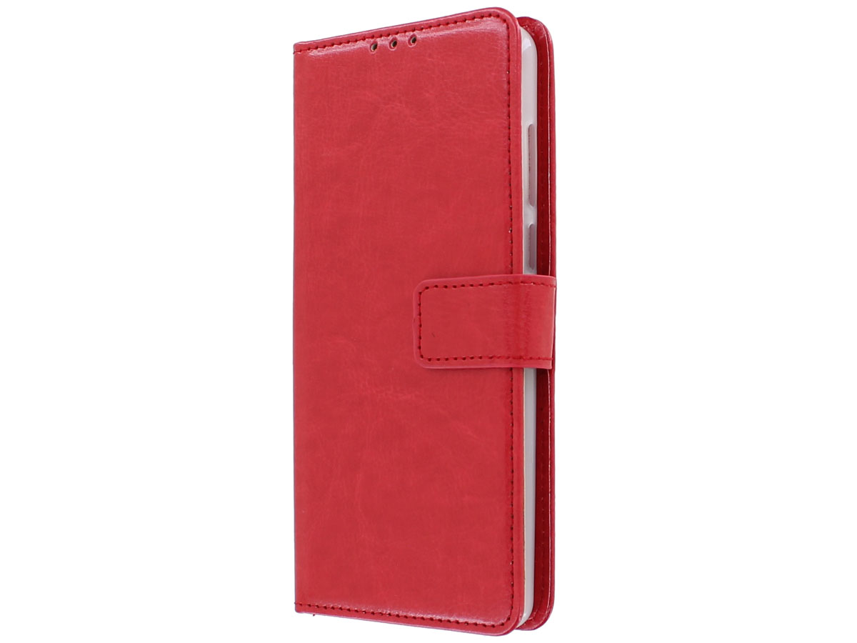 Book Case Mapje Rood - Motorola One Action hoesje