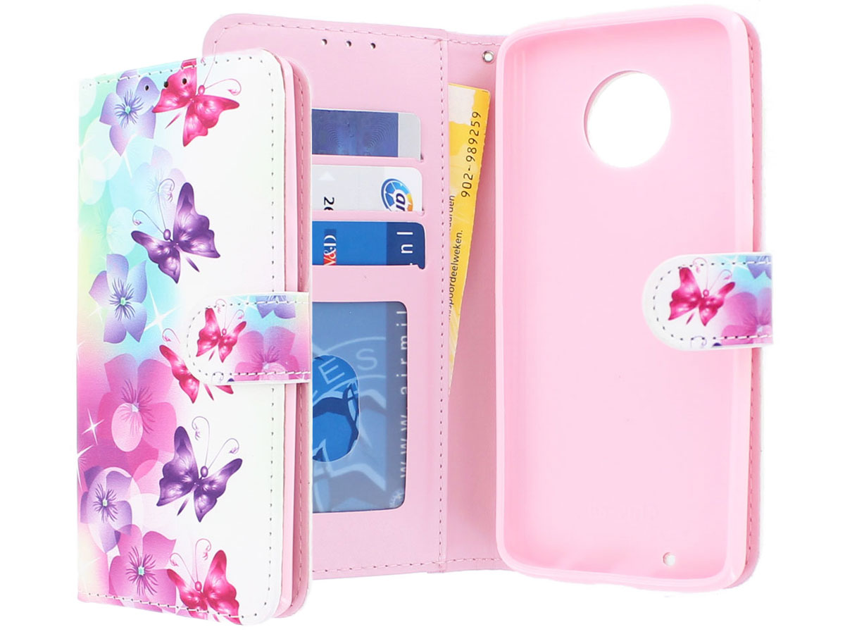 Vlinders Bookcase Wallet - Motorola Moto G6 hoesje
