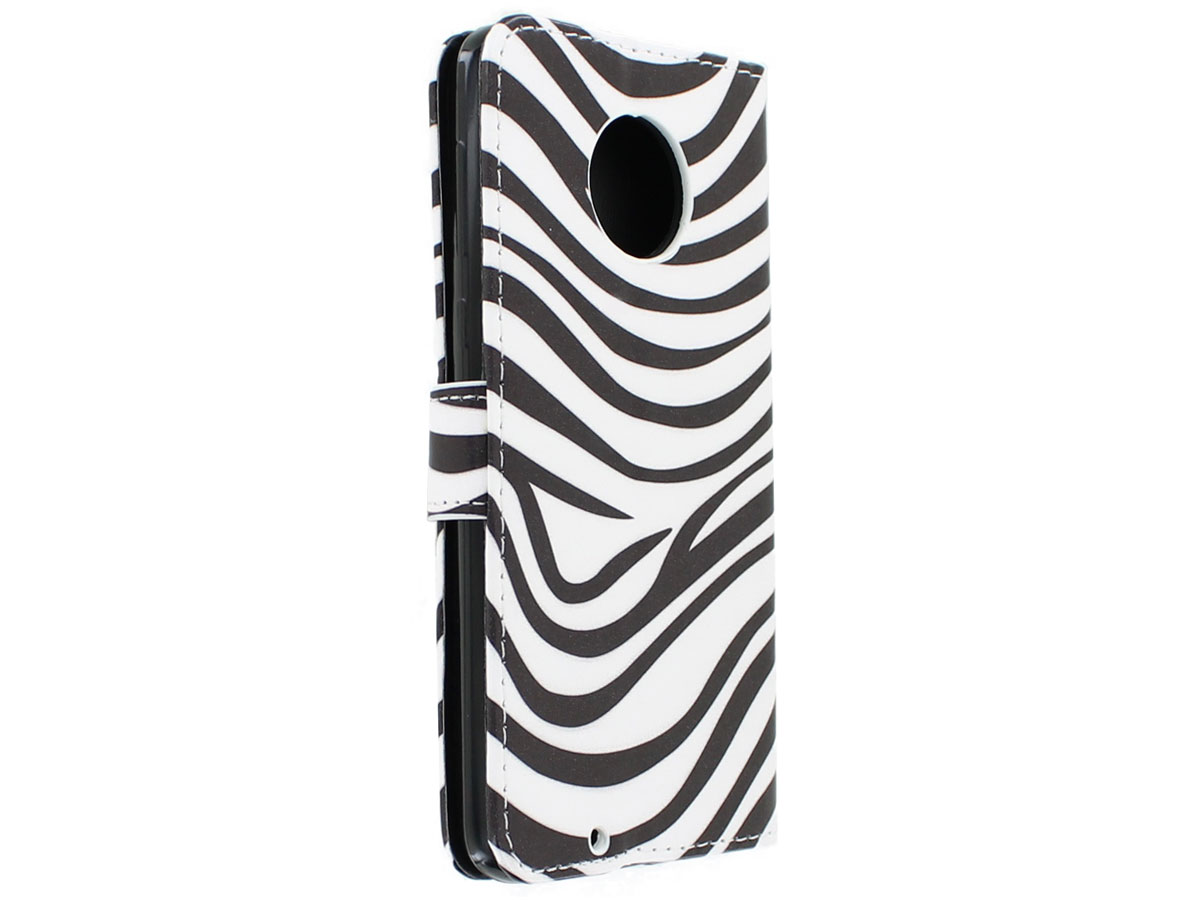 Zebra Print Bookcase Wallet - Motorola Moto G6 hoesje