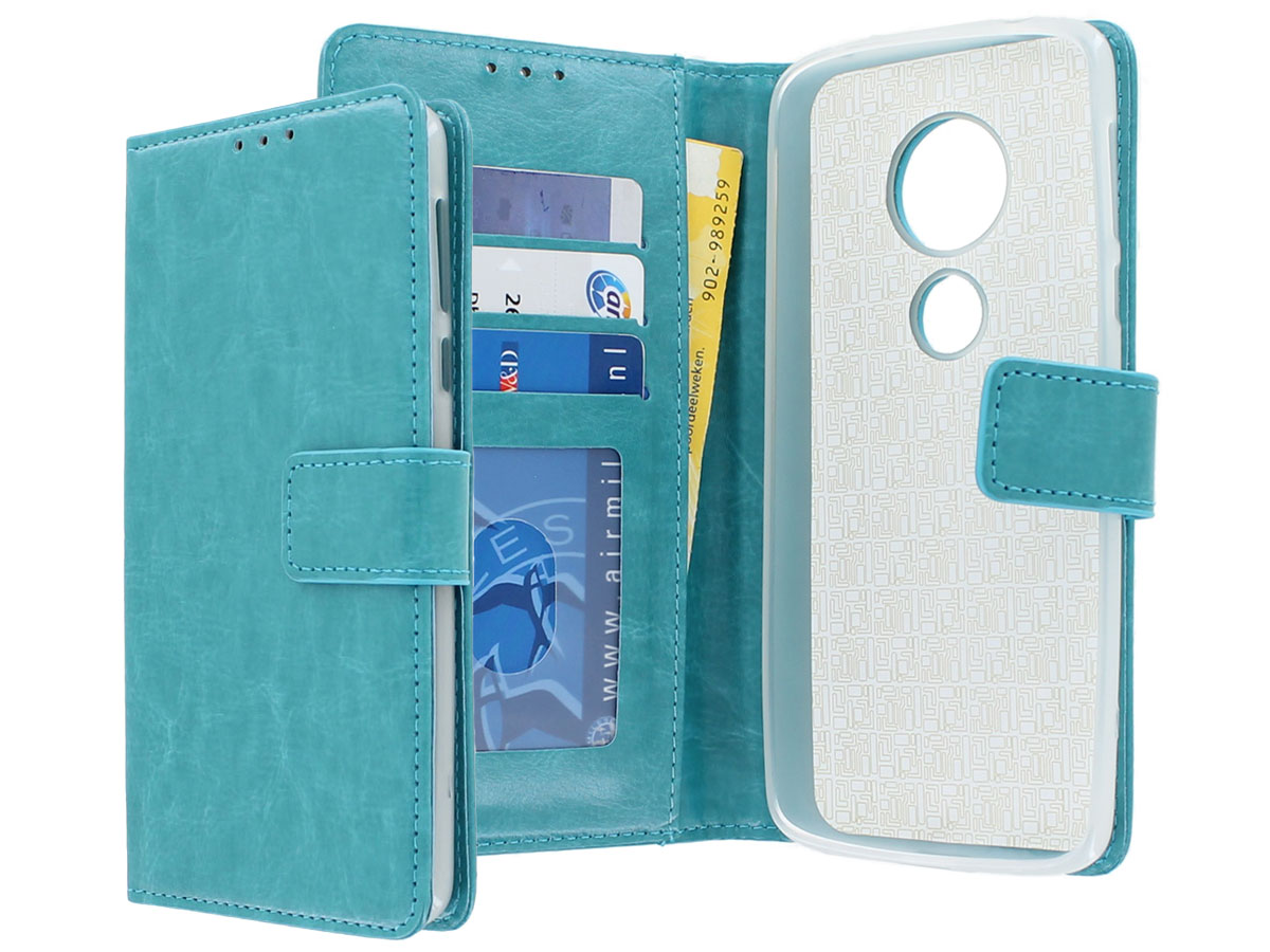 Bookcase Turquoise - Motorola Moto G6 Play hoesje
