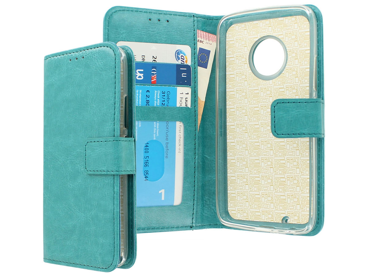 Bookcase Turquoise - Motorola Moto G6 Plus hoesje