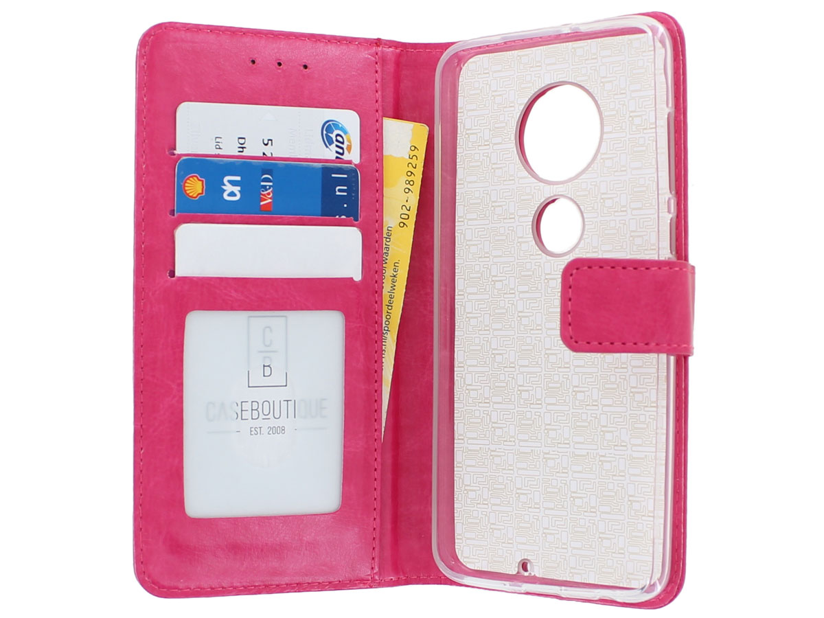Book Case Wallet Roze - Motorola Moto G7 hoesje