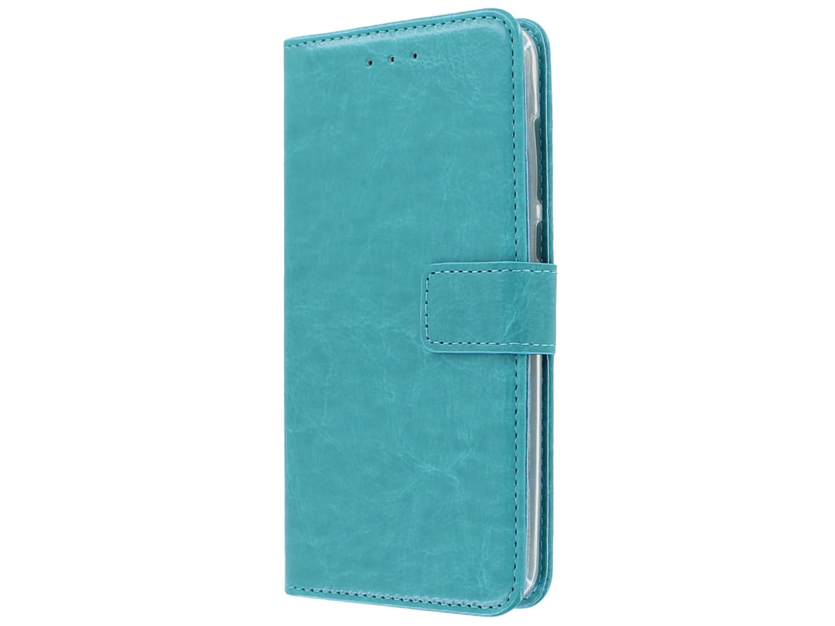Book Case Wallet Turquoise - Motorola Moto G7 hoesje