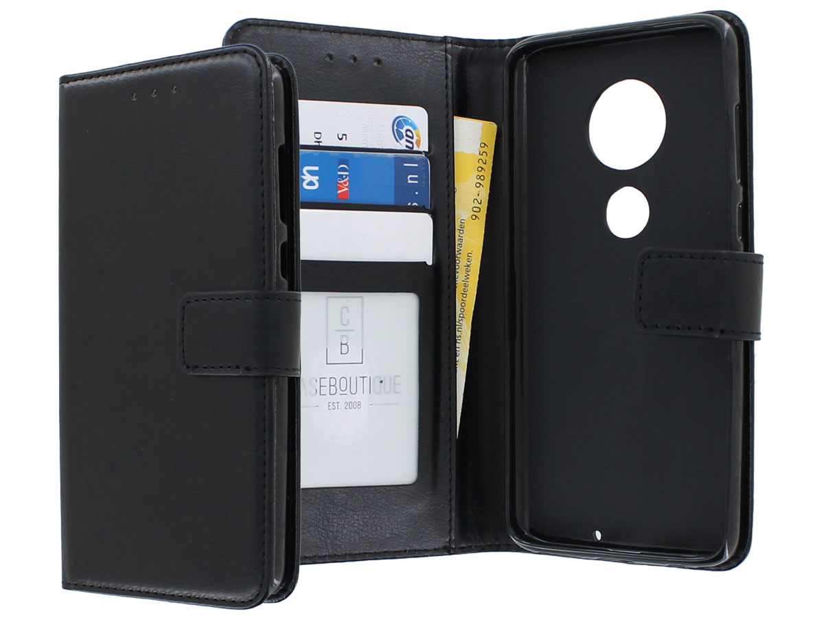 Book Case Wallet Zwart - Motorola Moto G7 hoesje