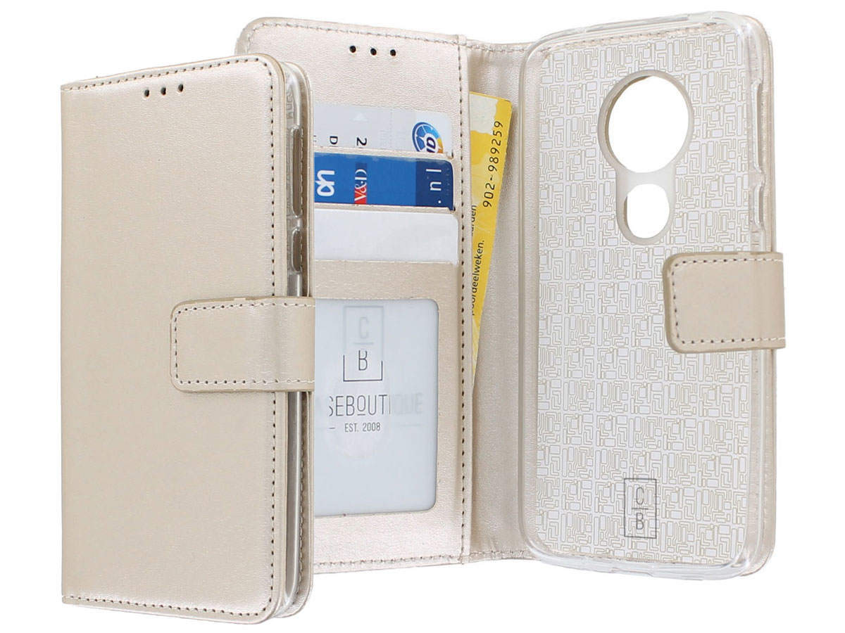 Book Case Wallet Goud - Motorola Moto G7 Play hoesje