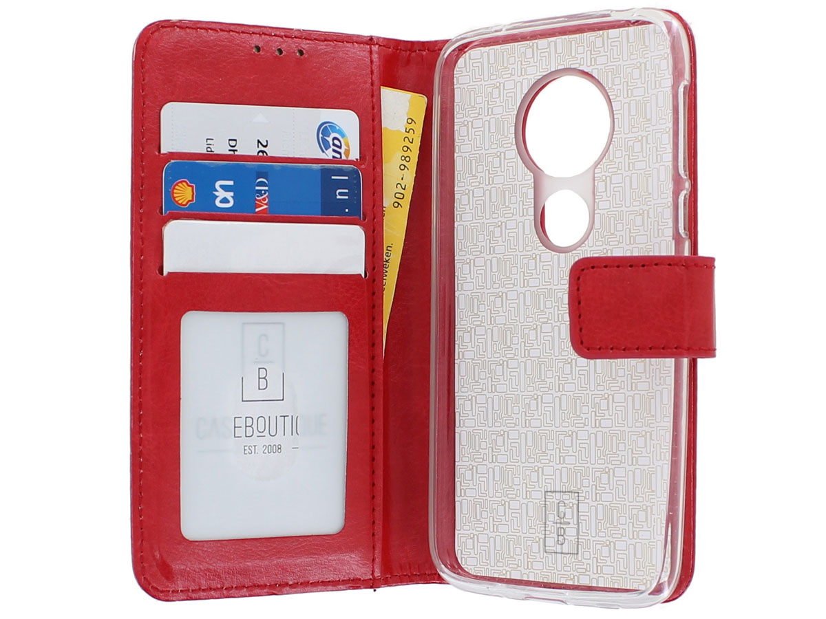 Book Case Wallet Rood - Motorola Moto G7 Play hoesje