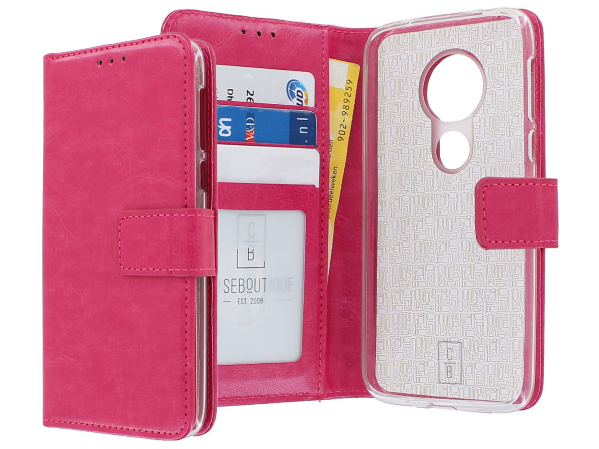 Book Case Wallet Roze - Motorola Moto G7 Play hoesje