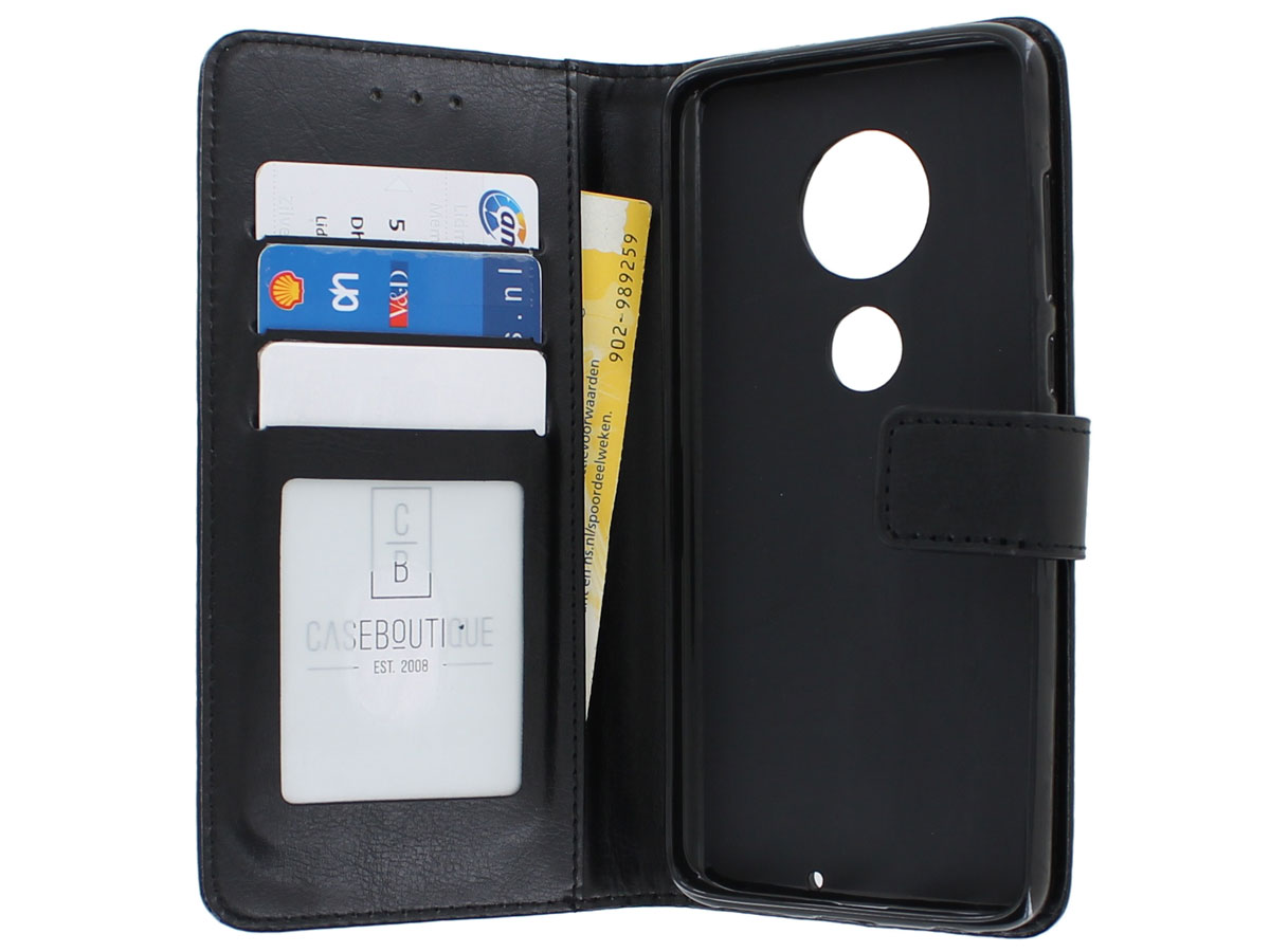 Book Case Wallet Zwart - Motorola Moto G7 Plus hoesje