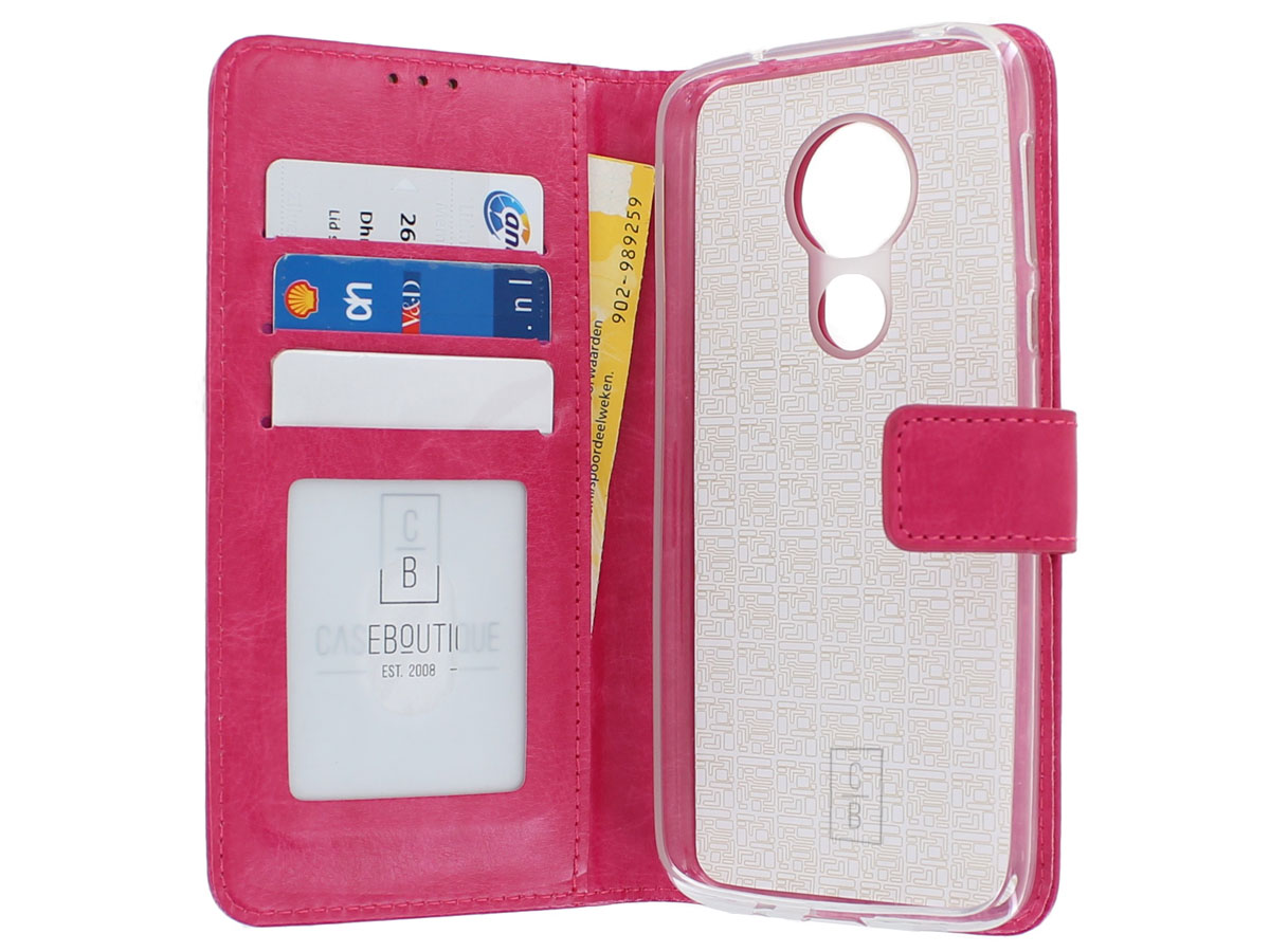 Book Case Wallet Roze - Motorola Moto G7 Power hoesje