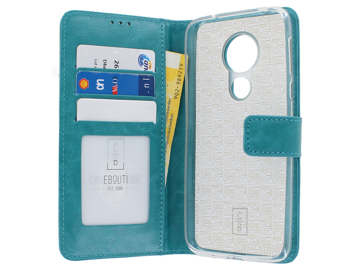 Book Case Wallet Turquoise - Motorola Moto G7 Power hoesje