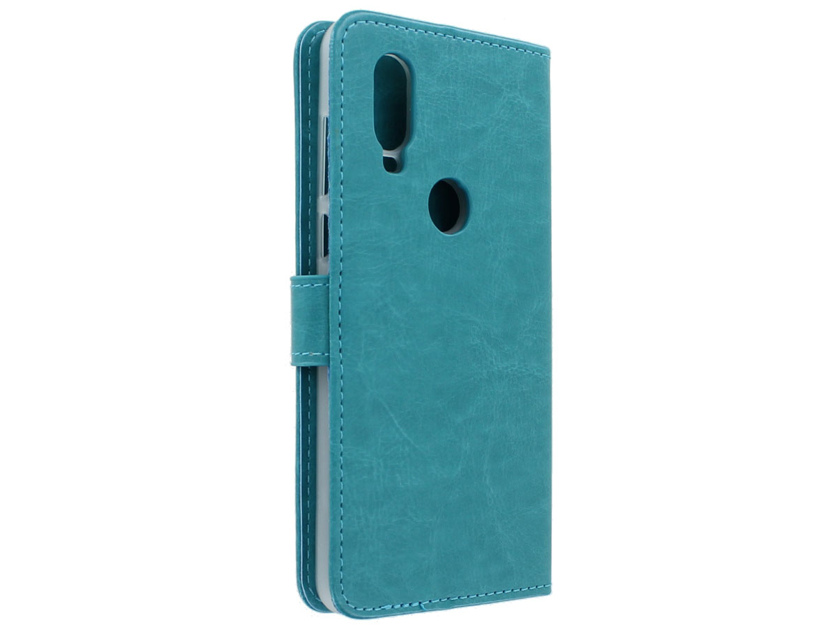 Book Case Wallet Mapje Turquoise - Motorola One Vision hoesje