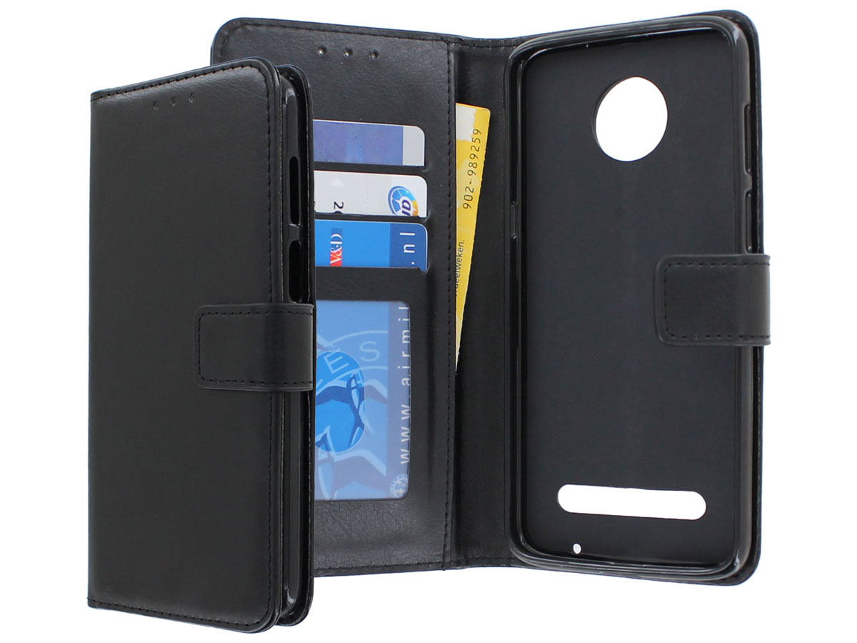 Bookcase Wallet Zwart - Motorola Moto Z3 Play hoesje