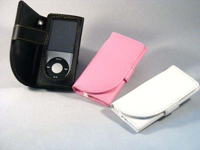 Leren Case Sideflip voor iPod Nano 4G 