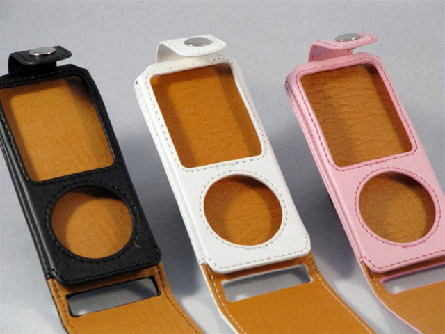 Leren Case Bottomflip voor iPod Nano 4G 