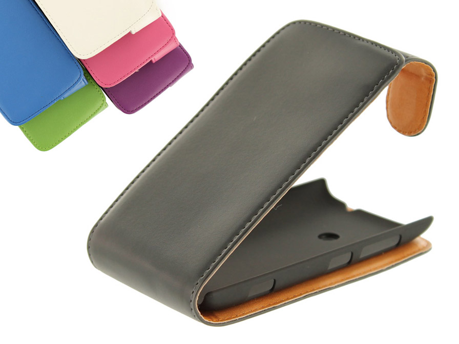 Classic Leather Flip Case - Nokia Lumia 520 Hoesje